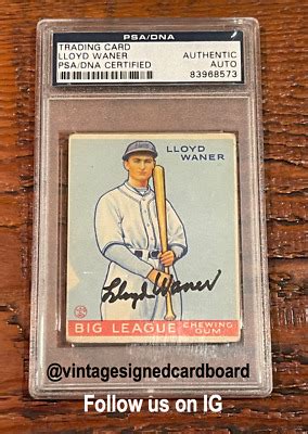 Goudey Lloyd Waner Hof Rc D Signed Auto Psa Dna Ebay