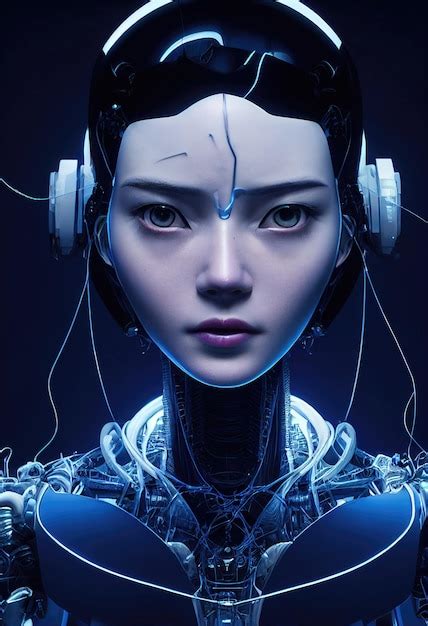 Premium Photo Portrait Of A Futuristic Female Robot An Artistic