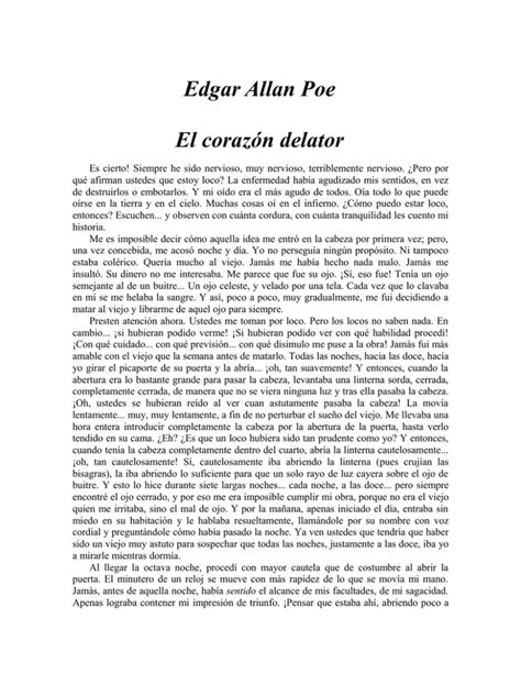 El Coraz N Delator De Edgar Allan Poe