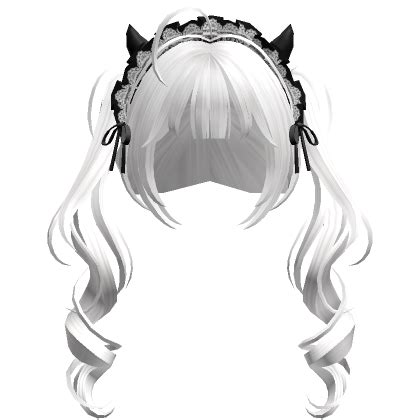 Curled Pigtails With Gothic Headband White S Code Price Rblxtrade