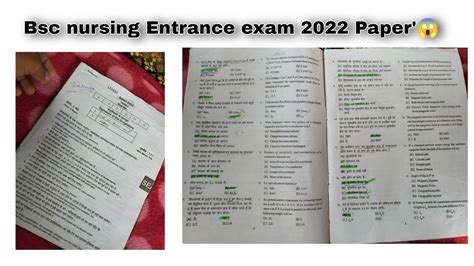 Bsc Nursing Previous Year Question Paper 2022 Bsc Nursing Entrance