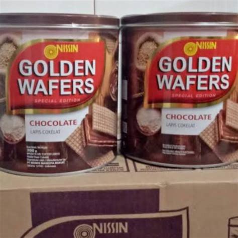 Jual Gram Nissin Golden Wafer Chocolate Kemasan Kaleng