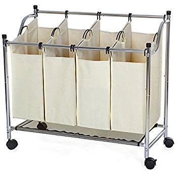 SONGMICS Rolling Laundry Sorter Laundry Basket With 4 Removable Bags