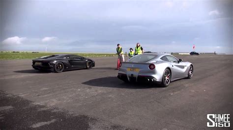 Lamborghini Aventador Vs Ferrari F12 Berlinetta Drag Race YouTube