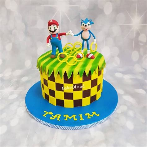 Bakeoland On Instagram Super Mario And Sonic The Hedgehog Themed Cake