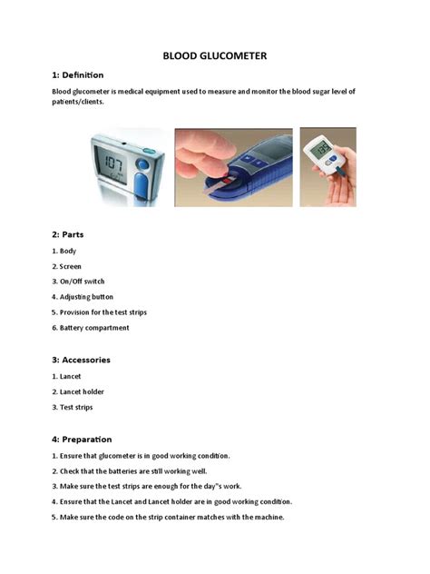 Operating Instructions - Glucometer | PDF | Clinical Medicine | Medicine