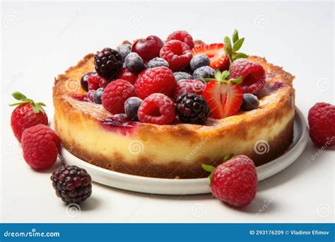 Cheesecake With Berries And Raspberries Stock Image Image Of Snack