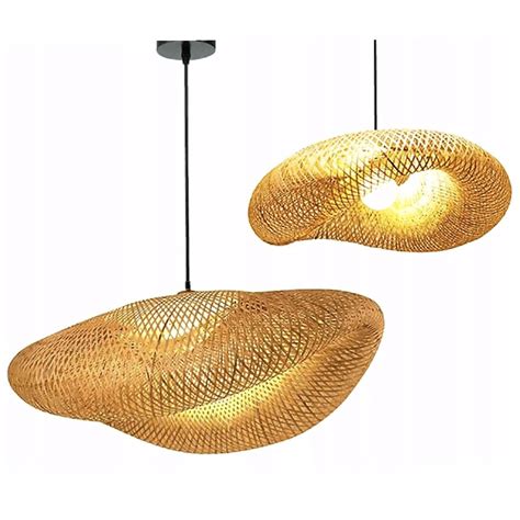 LAMPA WISZĄCA PLECIONA BOHO BAMBUSOWA BEŻOWA OSW 05240 Cena Opinie