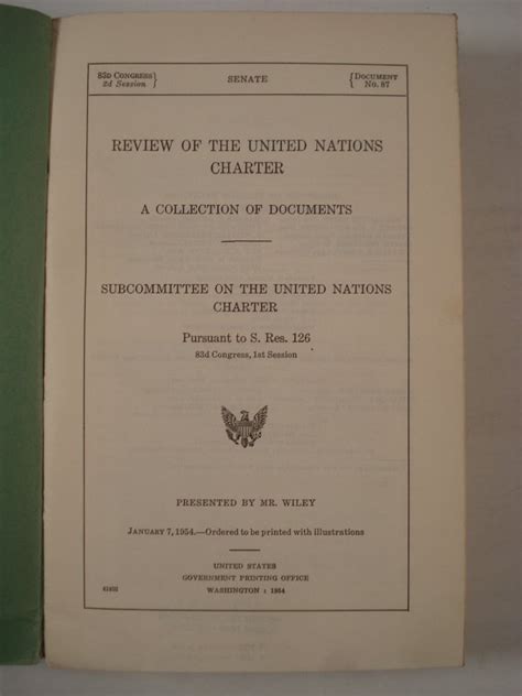 Review Of The United Nations Charter A Collection Of Documents Von