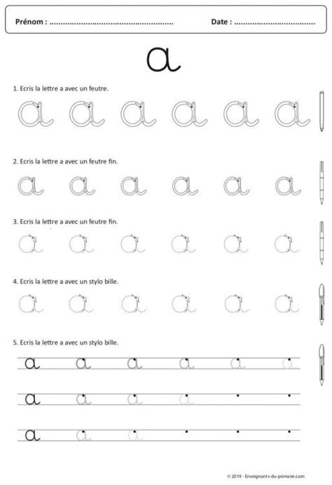 Langage Ecrire La Lettre A Cursive Fiches Pour Lécole Forums