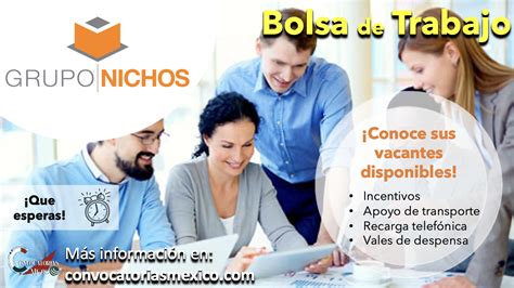 Excelentes Salarios Consulta La Bolsa De Trabajo De Grupo Nichos