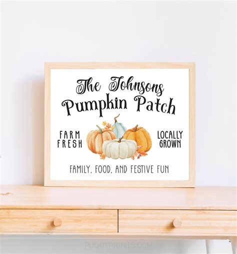 Pumpkin Patch Wall Decor, Editable Family Pumpkin Patch Wall Decorations, Printable Pumpkin ...