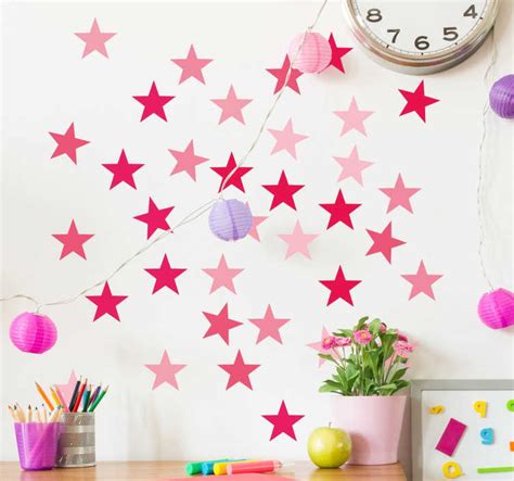 Pink Star Wall Stickers - TenStickers