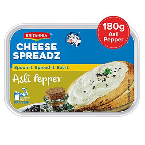 Buy Britannia Cheese Spreadz Asli Pepper 180 Gm Box Online At The Best