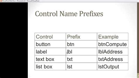 Naming Conventions For Common Form Elements VB Net Visual Studio