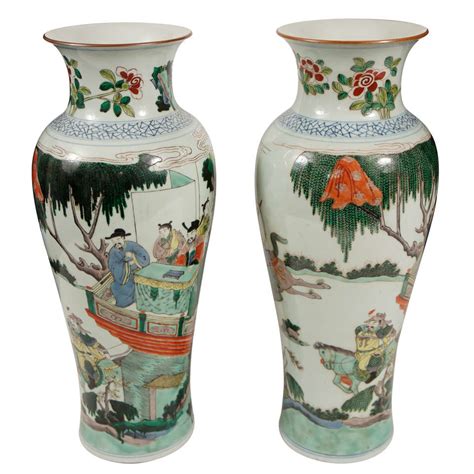 Late Th C Famille Verte Chinese Porcelain Vases At Stdibs Chinese