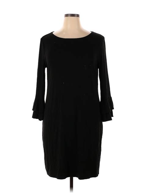 White House Black Market Solid Black Cocktail Dress Size Xl 74 Off