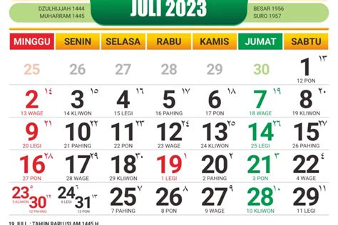 Berikut Kalender Jawa Lengkap Dengan Hari Besar Off