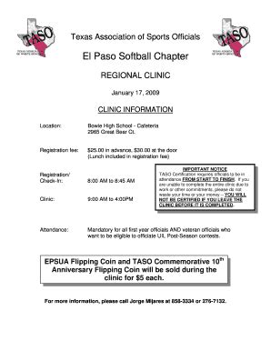 Fillable Online El Paso Softball Chapter Fax Email Print PdfFiller