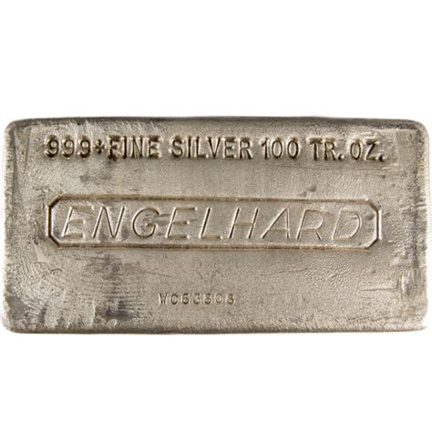 100 oz Engelhard Hand Poured Silver Bar