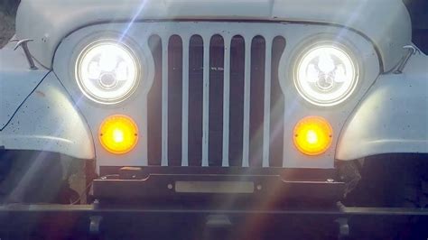 I Put Uni Shine LED Headlights With Halo Ring On My Jeep CJ 7 YouTube