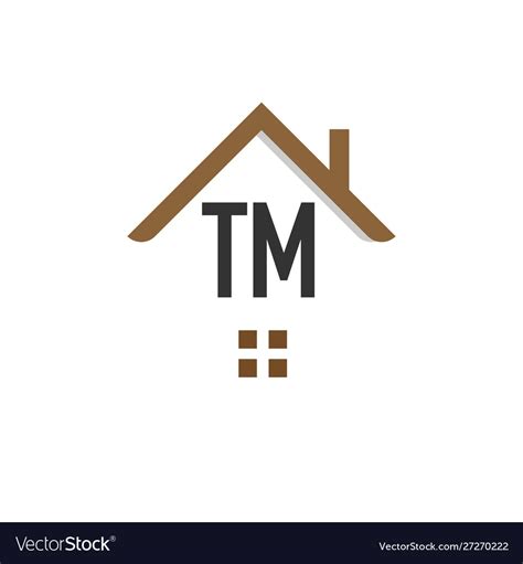 Initial Letter Tm Building Logo Design Template Vector Image