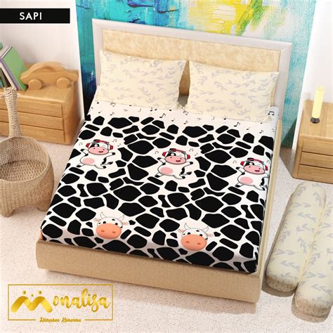 Jual Sprei Monalisa Premium Motif Sapi Ukuran 160x200 Shopee Indonesia