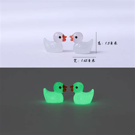 10pcs Tiny Rubber Ducks Mini Duck Glow In The Dark Mini Resin Figure