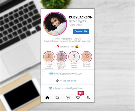 Instagram Business Card Template