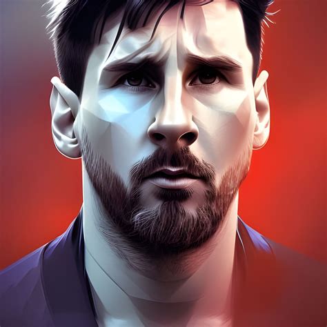 Leo Messi 3d Polygonal Art Portrait Ai Generated Artwork Nightcafe Creator