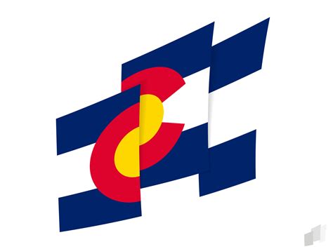 Colorado flag in an abstract ripped design. Modern design of the ...