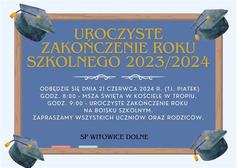 Uroczyste zakończenie roku szkolnego 2023 2024 Szkoła Podstawowa w