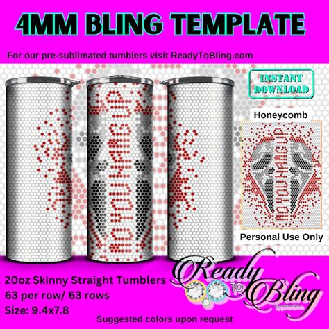 Ss16 4mm Rhinestone Template 20oz Straight Tumbler Bling Etsy