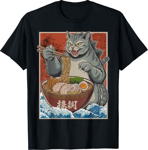 Hot Trending Vintage Kawaii Japanese Cat Anime Ramen Graphic Tee T Shirt Vintage Tee Birthday