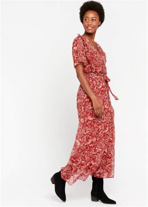 Lola Liza Maxi Jurk Met Bloemenprint Red Maat Bol