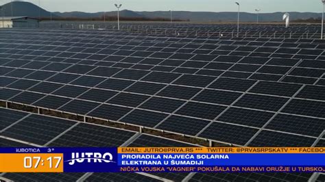 Najveća solarna elektrana u Šumadiji puštena u rad VIDEO B92