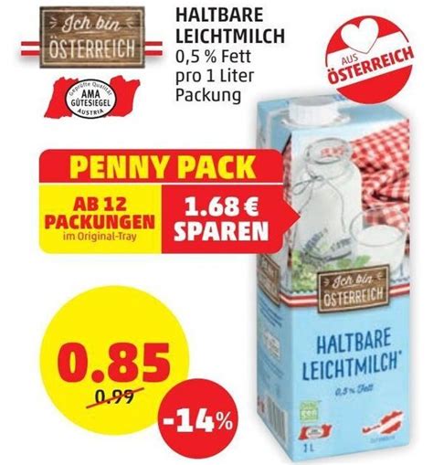 HALTBARE LEICHTMILCH Pro 1 Liter Packung Angebot Bei PENNY