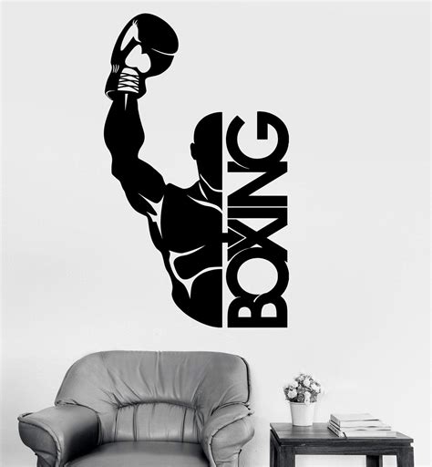 Vinyl Wall Decal Boxing Boxer Fight Sports Decor Stickers Mural Unique