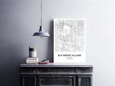 Elk Grove Village Map Print Elk Grove Village Map Poster Wall - Etsy