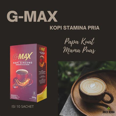 Jual G Max Kopi Stamina Pria Dewasa Kuat Tahan Lama Extra Ginseng Dan