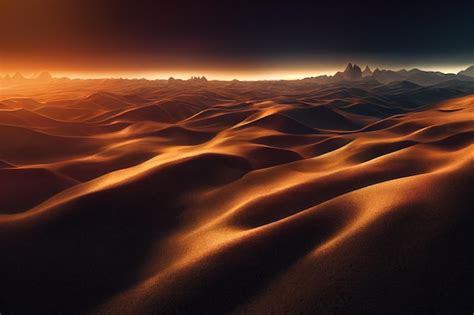 Hermoso desierto al amanecer en el fondo del paisaje de montaña