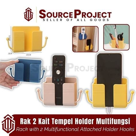 Rak Kait Tempel Dinding Holder Tempat Penyimpanan Charger Hp Remote