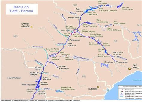 Percurso Do Rio Tietê - Rio Tietê - Le bassin Paraná - Tietê