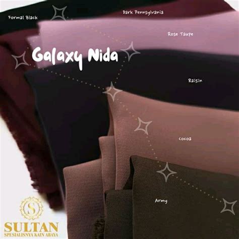 Jual Kain Bahan NIDA Sultan Galaxy Nida POLOS Kain Sultan Kain Abaya