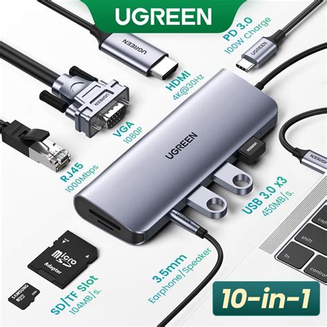 Ugreen Usb C Hub In Type C Hub With Ethernet K Usb C To Hdmi Vga