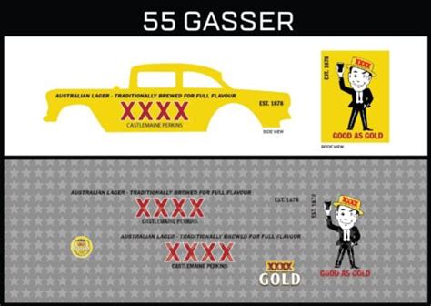 Hot Wheels Gasser XXXX Waterslide Printed White First Decals EBay