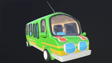 Asset Cartoons Bus 02 3d 모델 3d 모델 15 Max Ma Xsi Fbx Obj Free3d