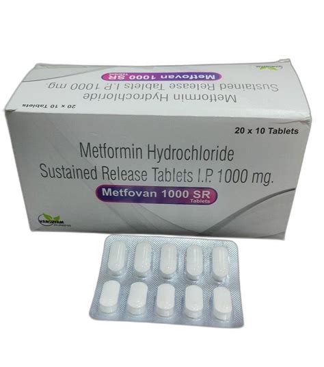 1000mg Metformin Hydrochloride Sustained Release Tablets At Rs 210box