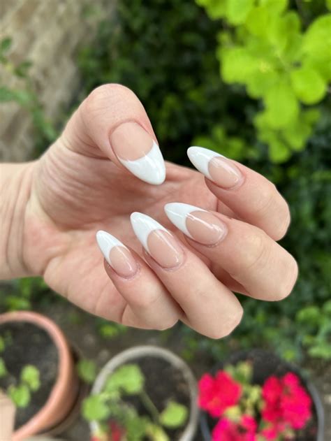 Long White Nude Almond French Tip Nails Vibrant Guide