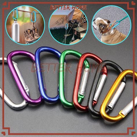 Jual Gantungan Kunci Aluminium Alloy D Shape Karabiner Snaphook